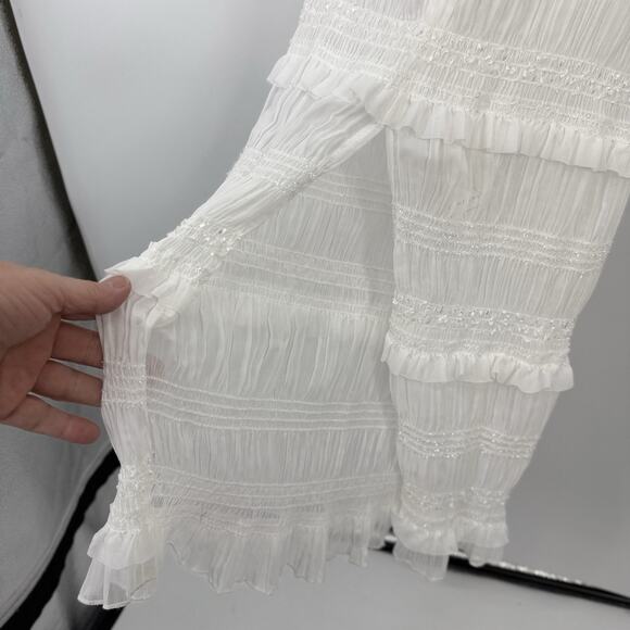 Commense Spaghetti Strap Tiered Maxi Dress size XL White Sparkle Bodycon NEW - Picture 15 of 16